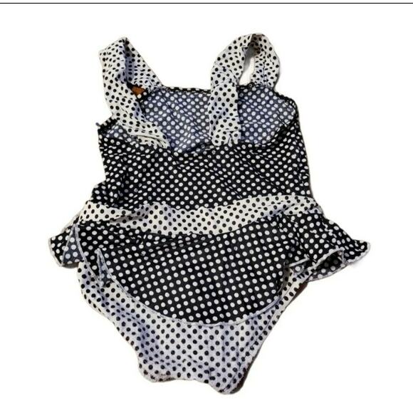 Vintage Polka Dot One Piece Swimsuit Retro Bathing Suit - Picture 2 of 5